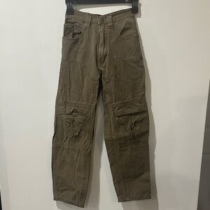 Y2K VTG Kids Boys Casual Brown Cargo Pants- Vintage, 100% Cotton